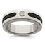 Titanium Diamond Wedding Band with Bezel Set and Polished Finish