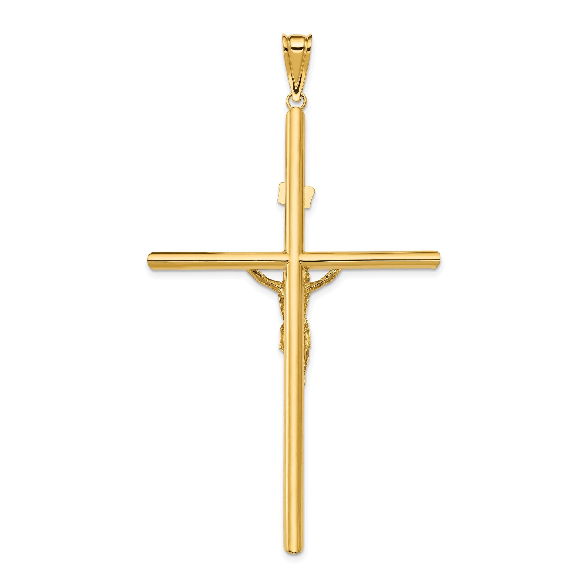 14k Two-Tone Polished Jesus Crucifix Pendant