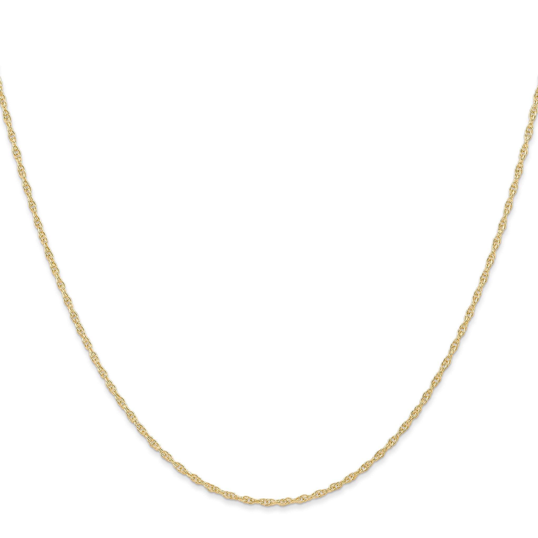 Women's 14K Yellow Gold Solid Carded Chain Necklace 1.15mm