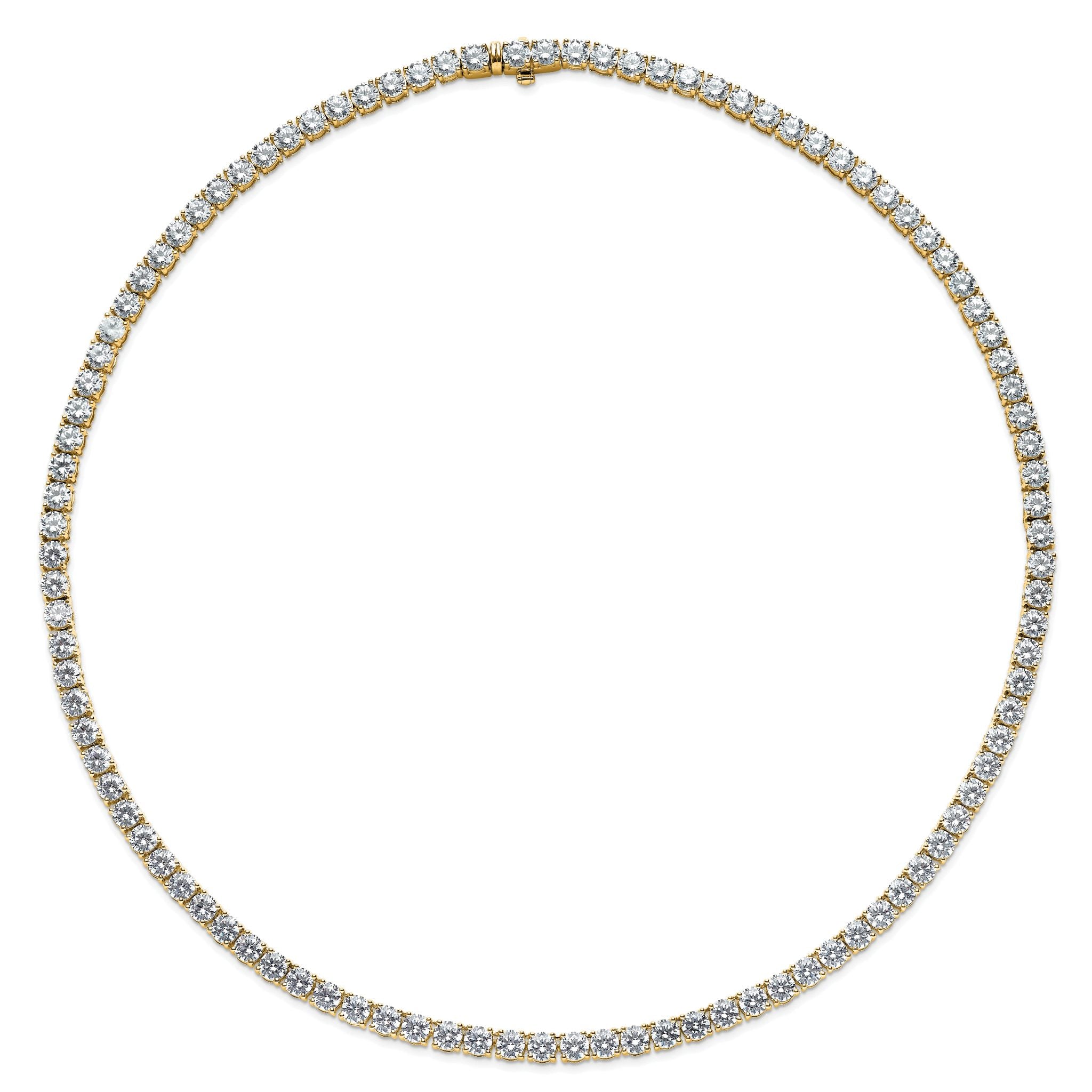 14k 32 5/8 carat Lab Grown Diamond VS/SI+ G+ Complete Round 18 inch Straight Tennis Necklace
