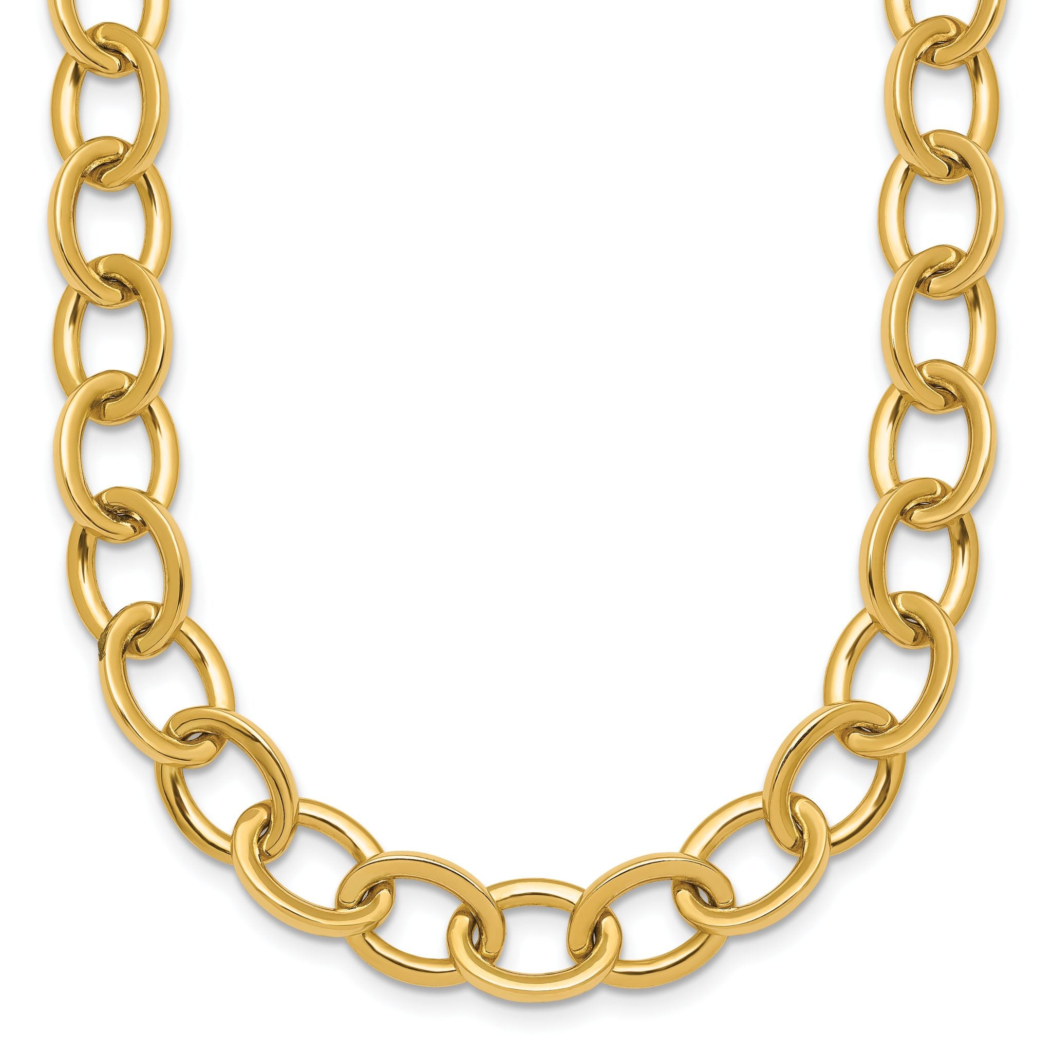 14k Polished 9mm Round Cable Chain 18 inch Necklace Main image