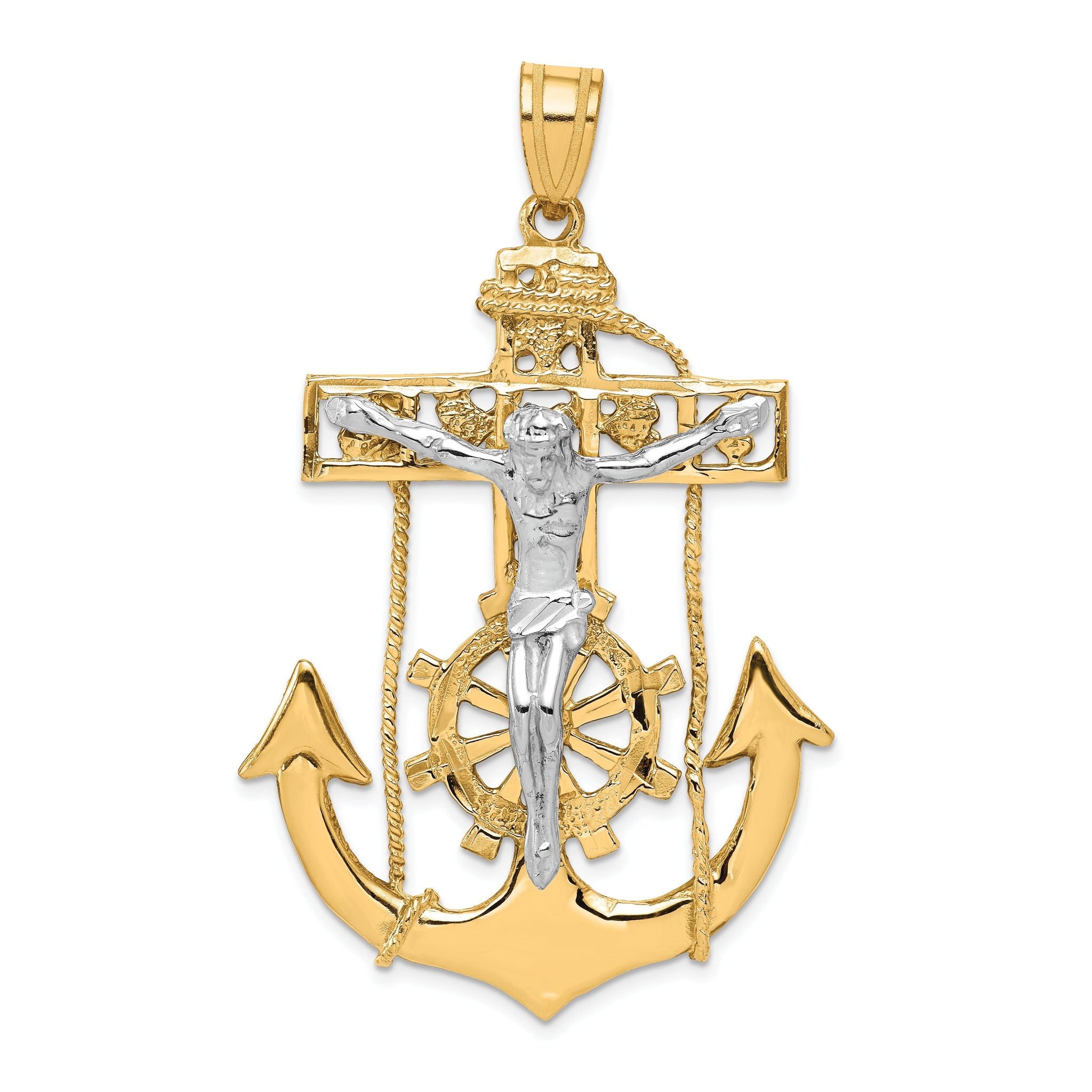 10k Two-tone Mariner's Crucifix Pendant Main image