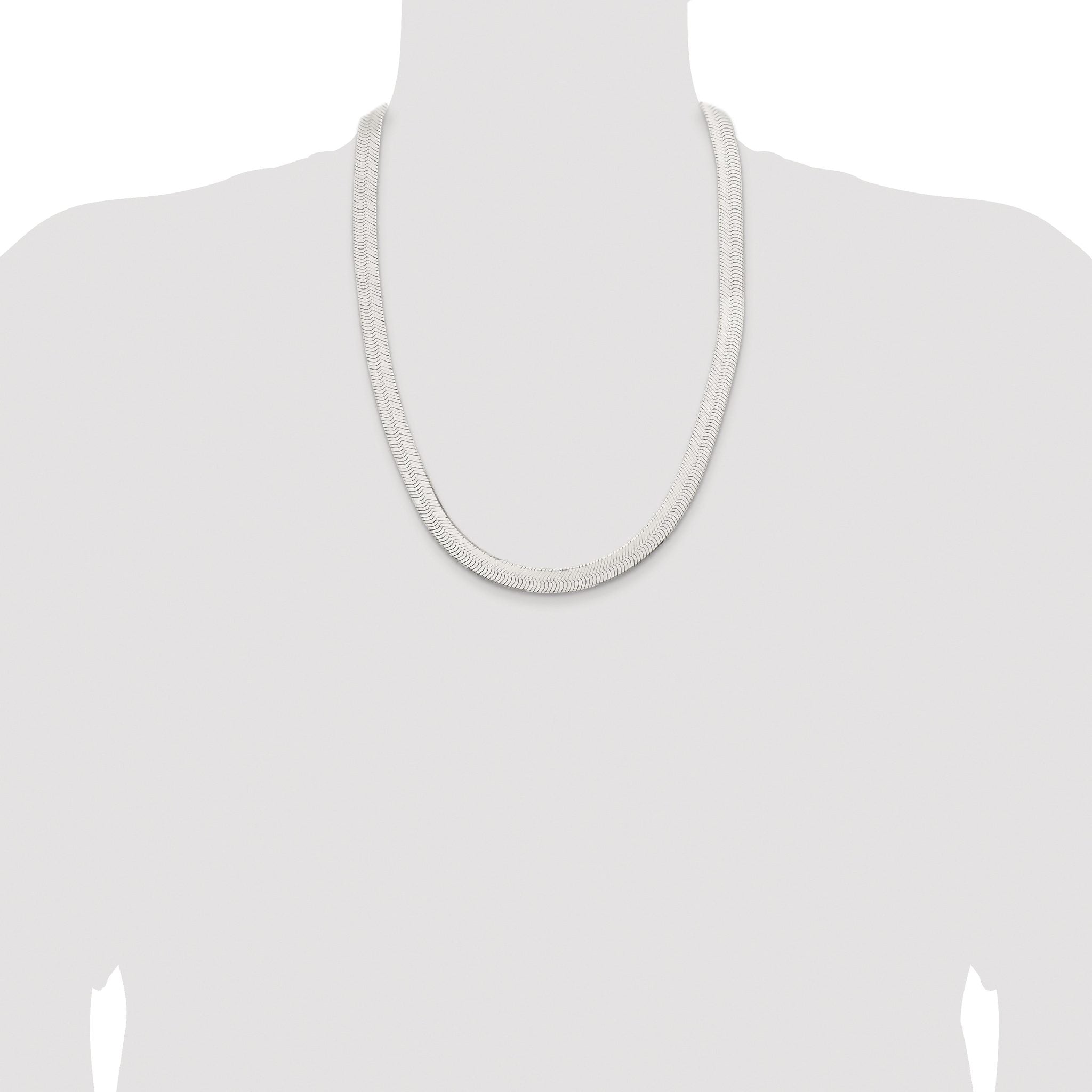 Sterling Silver Rhodium-plated 10.5mm Magic Herringbone Chain