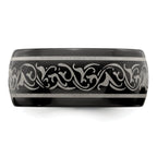 Titanium Wedding Band with Laser Pattern Engravable Gift