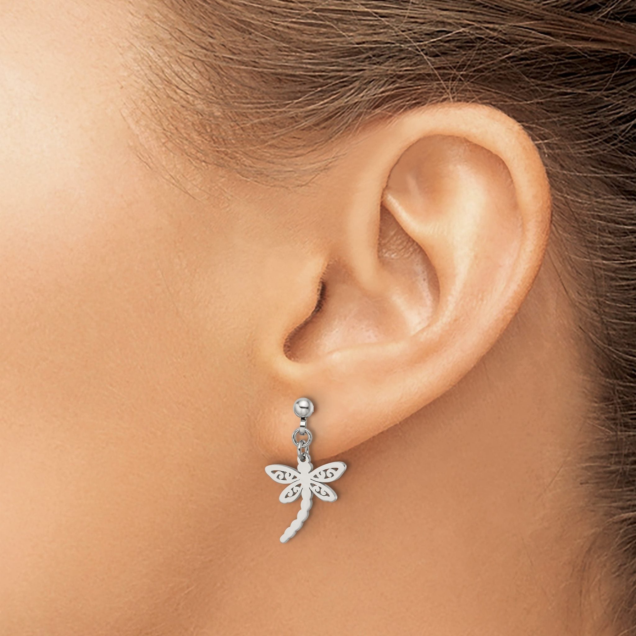 Stainless Steel Polished Drop Dangle Earrings for Women