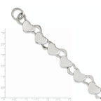 Stainless Steel Polished Hearts Toggle Bracelet for Women