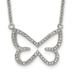 CZ Butterfly Necklace in Stainless Steel, 18in
