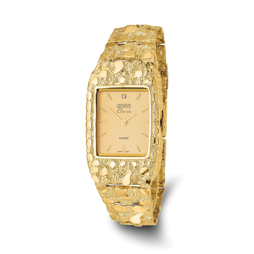 10k 27x47mm Champagne Dial Square Face 8 inch Nugget Watch