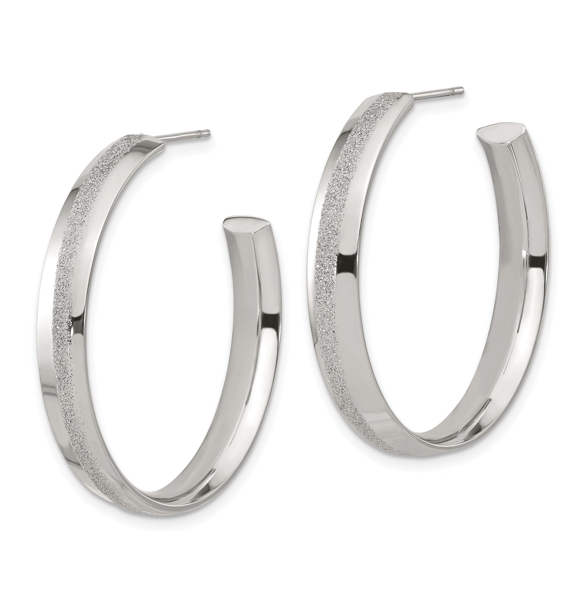 Stainless Steel Polished Round C-Hoop Earrings for Women Secondary image
