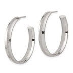 Stainless Steel Polished Round C-Hoop Earrings for Women