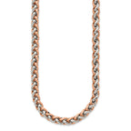 Chisel Stainless Steel Polished Rose IP-plated 24 inch Necklace