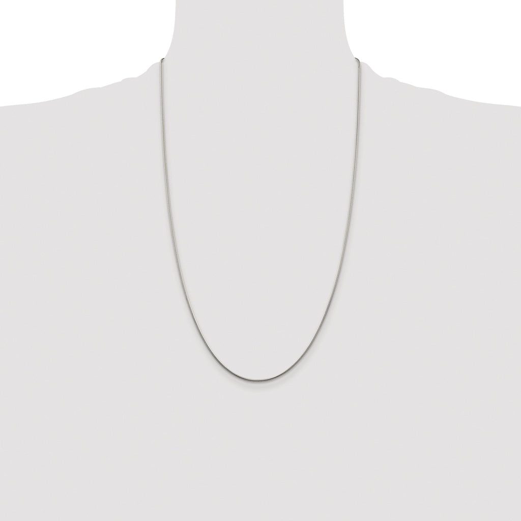 Snake Chain Necklace in Sterling Silver, 1.25mm