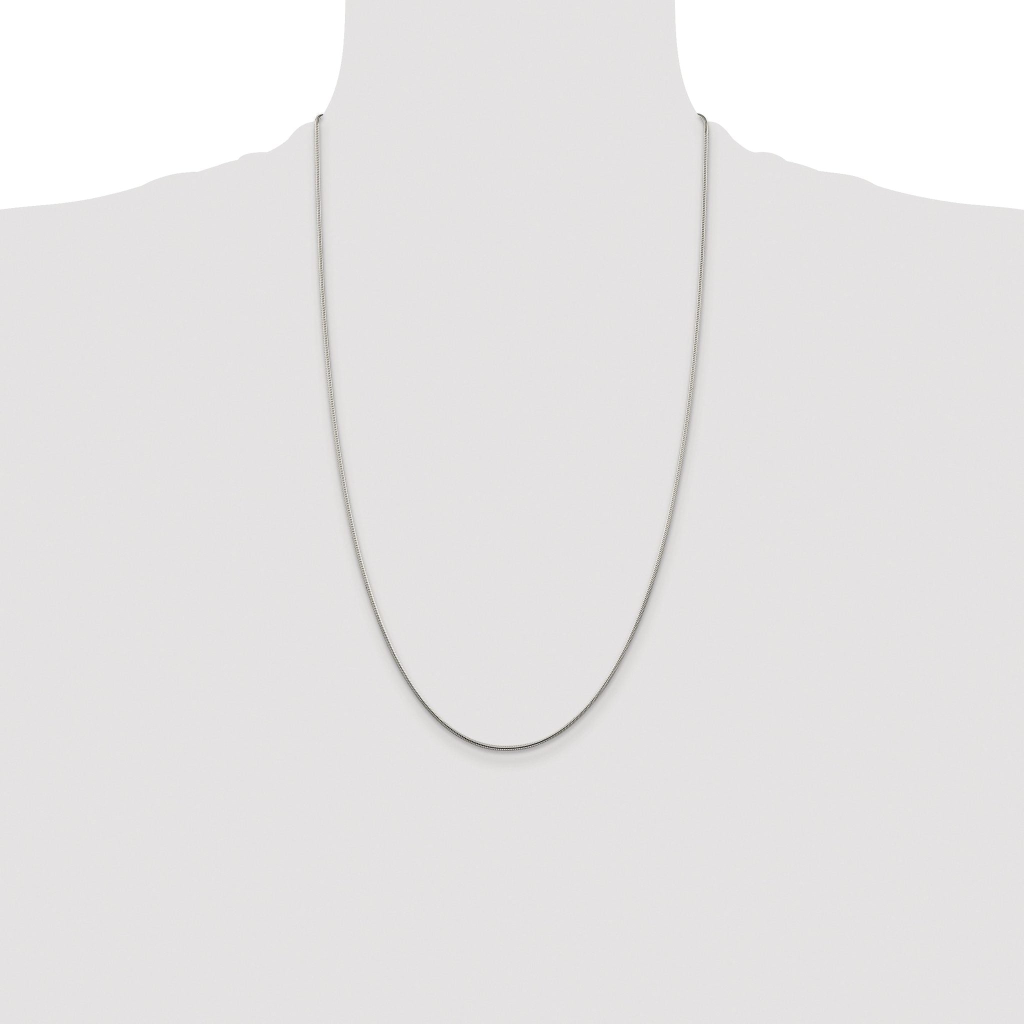 Snake Chain Necklace in Sterling Silver, 1.25mm