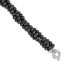 Sterling S Majestik Rh-pl 4 Row 4-5mm Blk Imitat Shell Pearl Twisted Bracel