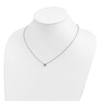 Cheryl M Sterling Silver Rose Gold-plated Polished CZ Cluster Circle 16 Inch with 2 Inch Extension Necklace
