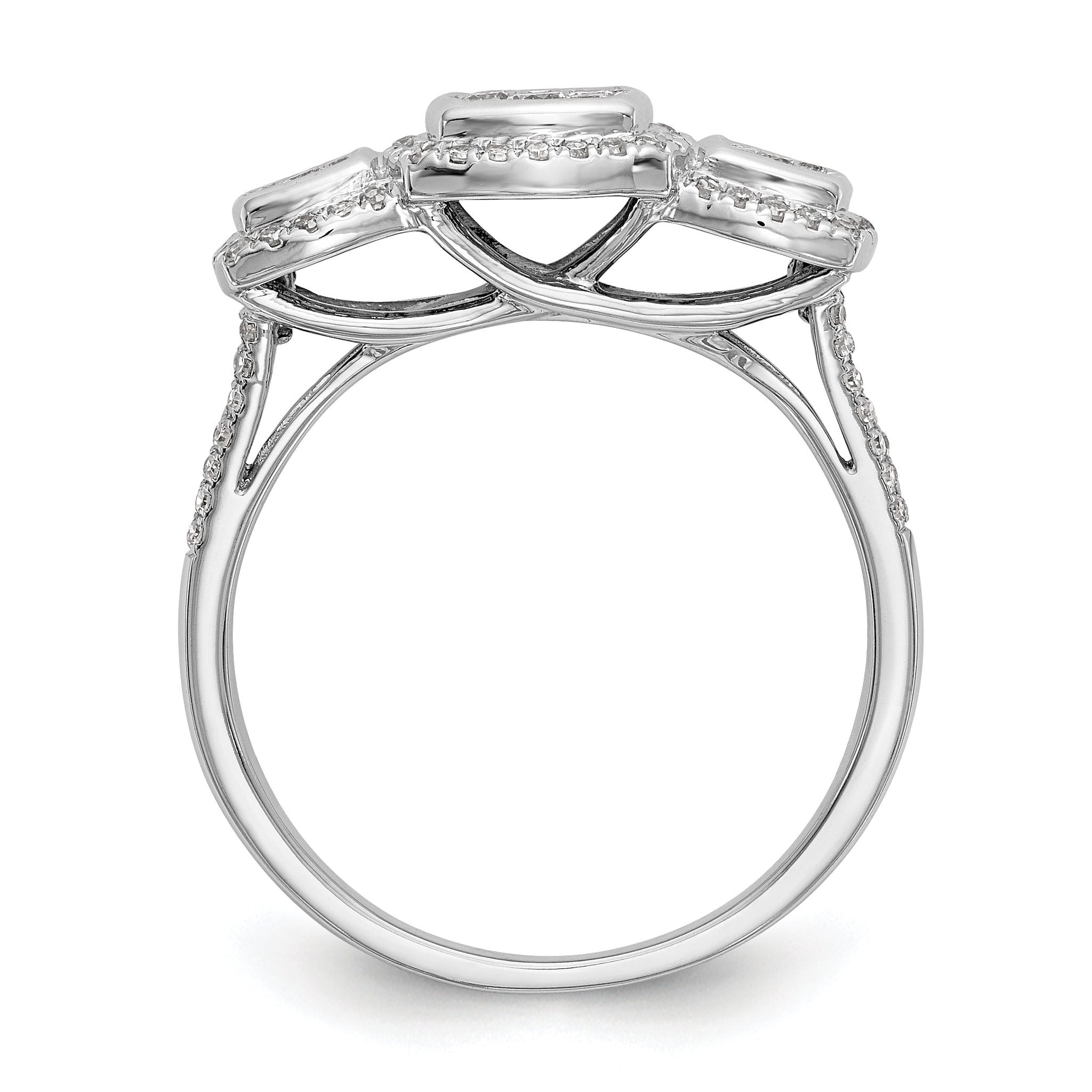 14K White Gold Complete Diamond Cluster Engagement Ring Secondary image