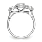 14K White Gold Complete Diamond Cluster Engagement Ring