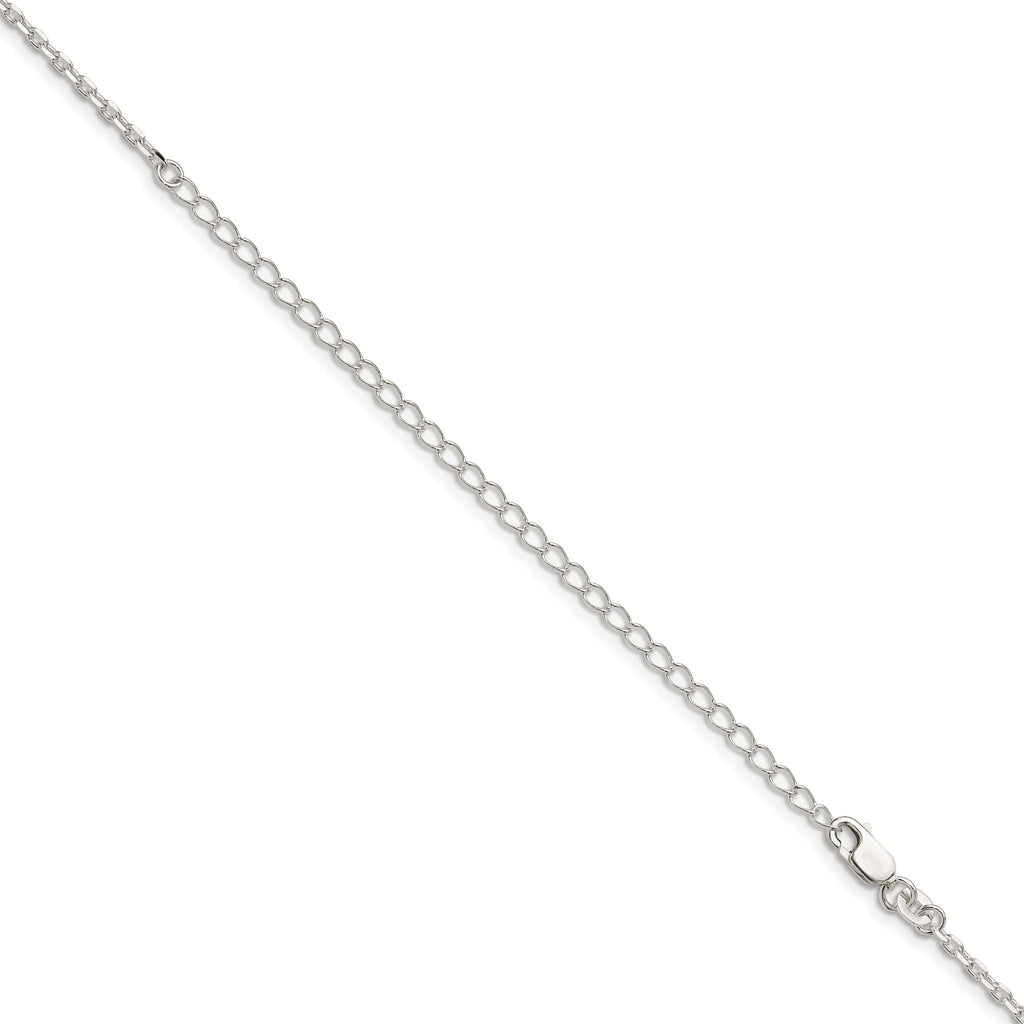 Beveled Oval Cable Chain in Sterling Silver, 2mm