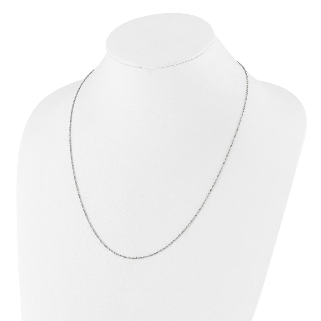 Sterling Silver RH-plated Adjustable 1.35mm Loose Rope Chain