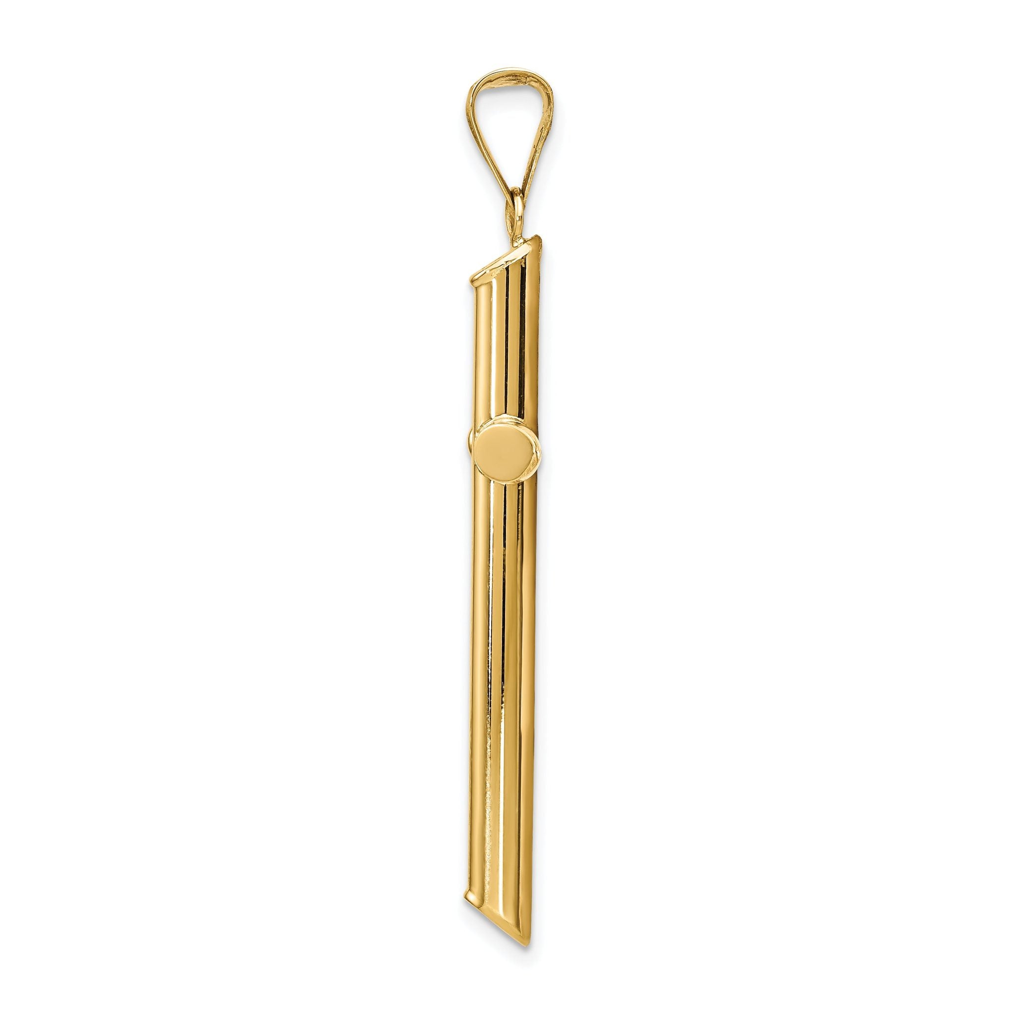 14K Gold Polished 3D Tube Cross Pendant by Sophia Jewelers Secondary image