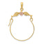 14K Two-Tone Gold Leaf and Flower Charm Holder Elegant Solid Design
