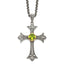 Shey Couture Sterling Silver with 14K Accent 18 Inch Antiqued Diamond and Cushion Bezel Peridot Necklace