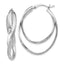 Sophia Jewelers 925 Sterling Silver Textured Polished Hoop Earrings for Women