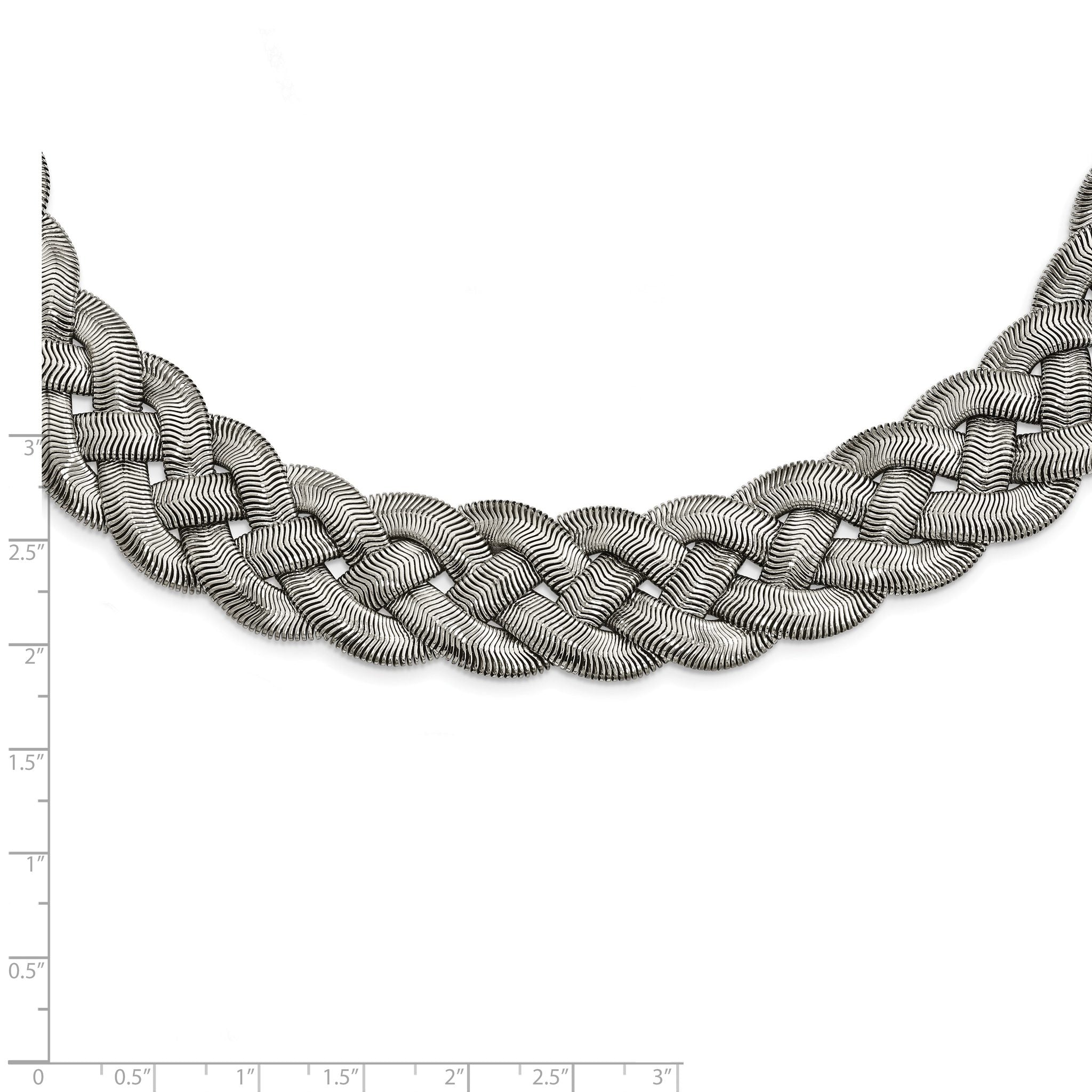 Braided Mesh Necklace in Stainless Steel, 16in Secondary image
