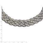 Braided Mesh Necklace in Stainless Steel, 16in