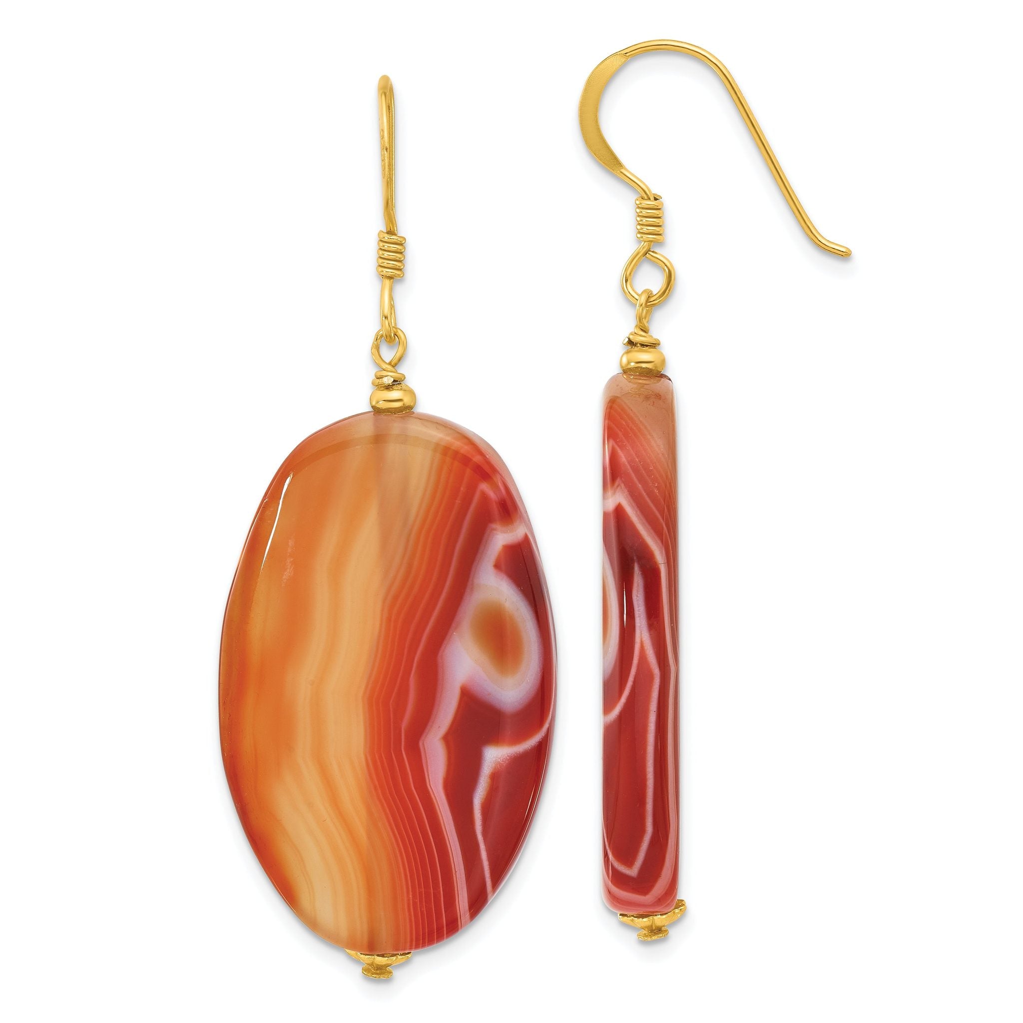 Sterling Silver Gold-plated Red Sardonyx Dangle Earrings Main image