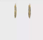 10k Two-tone Diamond Cut Twisted Hoop Earrings
