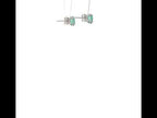 14K White Gold 6x4mm Emerald Earrings