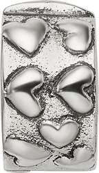 Sterling Silver Reflections Hinged Hearts Clip Bead