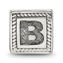 Sterling Silver Reflections Letter B Triangle Block Bead