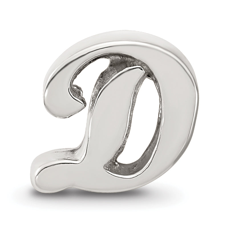 Sterling Silver Reflections Letter D Script Bead