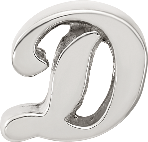 Sterling Silver Reflections Letter D Script Bead
