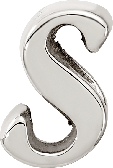 Sterling Silver Reflections Letter S Script Bead