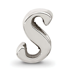 Sterling Silver Reflections Letter S Script Bead