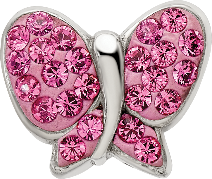 Sterling Silver Reflections Pink Preciosa Crystal Butterfly Bead