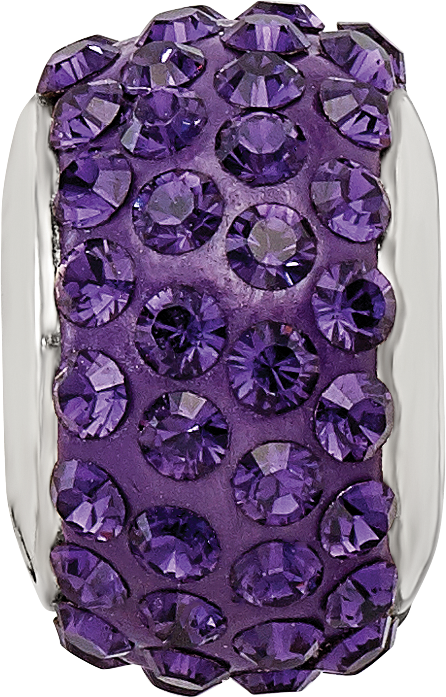 Sterling Silver Reflections Purple/Violet Full Preciosa Crystal Bead