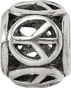 Sterling Silver Reflections Peace Sign Bead