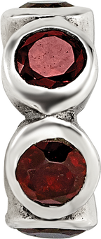Sterling Silver Reflections Red CZ Bead