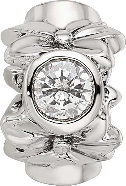 Sterling Silver Reflections CZ Bead