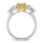 Oval Lab-Grown Diamond Trillion Engagement Ring in 14K Two-Tone Gold (4 ct. tw.), Size 7 - Sophia Jewelers