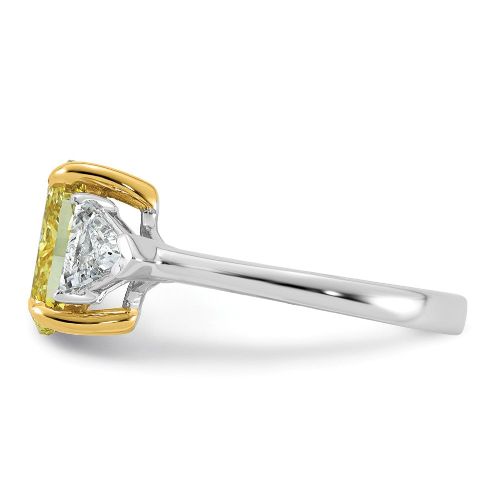 Oval Lab-Grown Diamond Trillion Engagement Ring in 14K Two-Tone Gold (4 ct. tw.), Size 7 - Sophia Jewelers