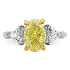 Oval Lab-Grown Diamond Trillion Engagement Ring in 14K Two-Tone Gold (4 ct. tw.), Size 7 - Sophia Jewelers