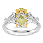 Oval Lab-Grown Diamond Trillion Engagement Ring in 14K Two-Tone Gold (4 ct. tw.), Size 7 - Sophia Jewelers
