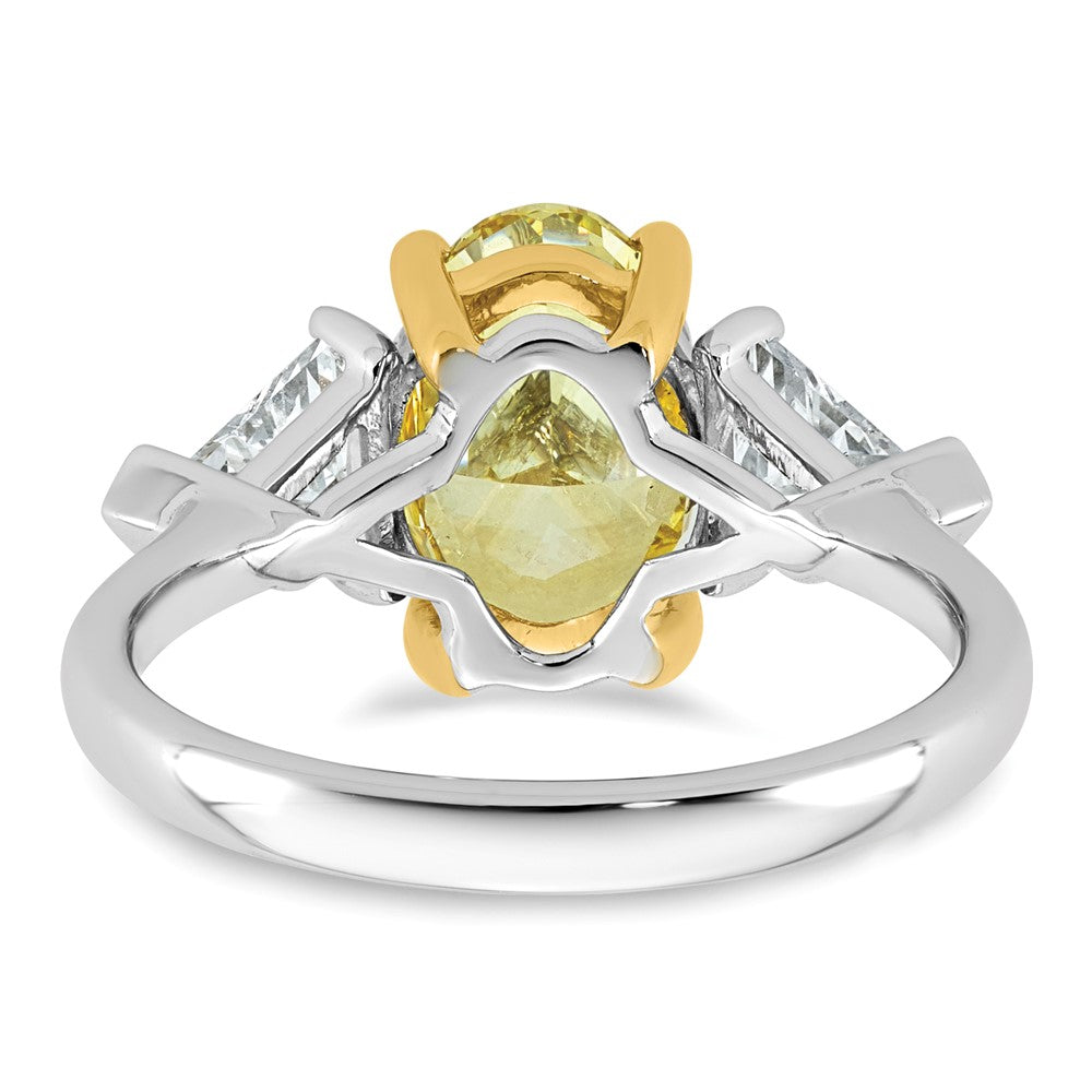 Oval Lab-Grown Diamond Trillion Engagement Ring in 14K Two-Tone Gold (4 ct. tw.), Size 7 - Sophia Jewelers
