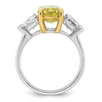 Oval Lab-Grown Diamond Trillion Engagement Ring in 14K Two-Tone Gold (4 1/2 ct. tw.), Size 7 - Sophia Jewelers