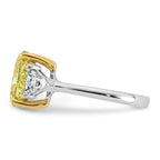 Oval Lab-Grown Diamond Trillion Engagement Ring in 14K Two-Tone Gold (4 1/2 ct. tw.), Size 7 - Sophia Jewelers